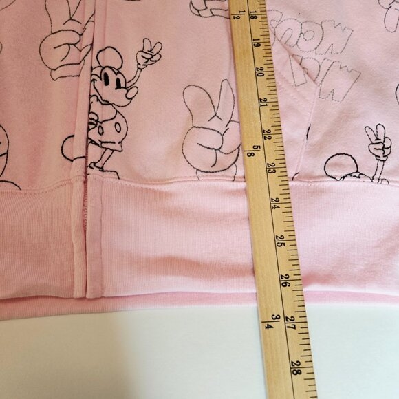 Disney Pink Mickey Mouse Embroidered Women Zipper Hoodie Jacket Sz XL - Picture 9 of 16
